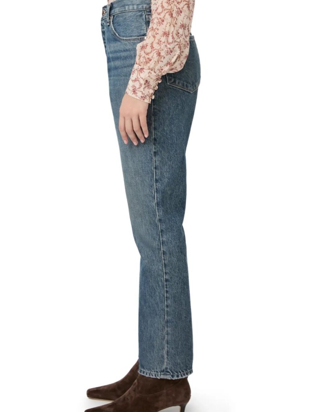 PAIGE Billy High Waist Crop Straight Leg Jeans in Signature - Picture 3 of 4